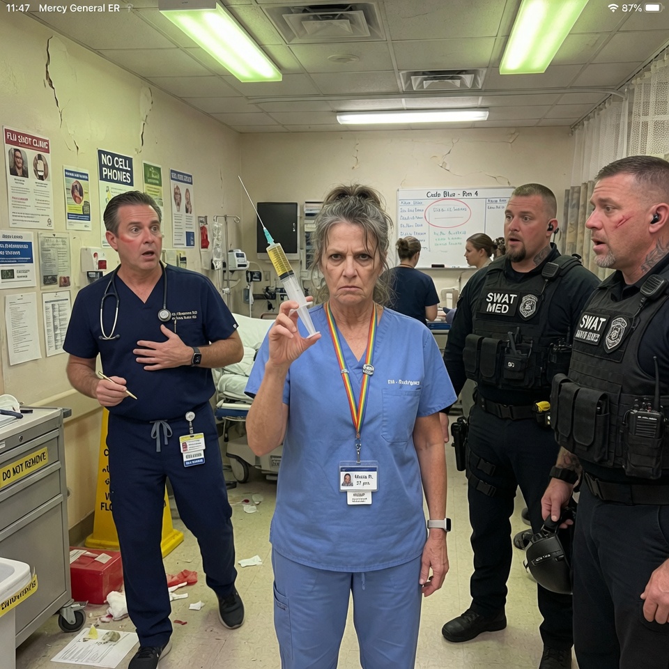 She Was the Invisible Night Nurse Everyone Mocked, Mopping Blood Off the Floor of a Chicago ER. But When Heavily Armed Navy SEALs Crashed Through the Doors with a Dying Commander, This Limping, Broken Woman Pushed the Arrogant Head Surgeon Aside and Did the Unthinkable in Under Four Minutes.