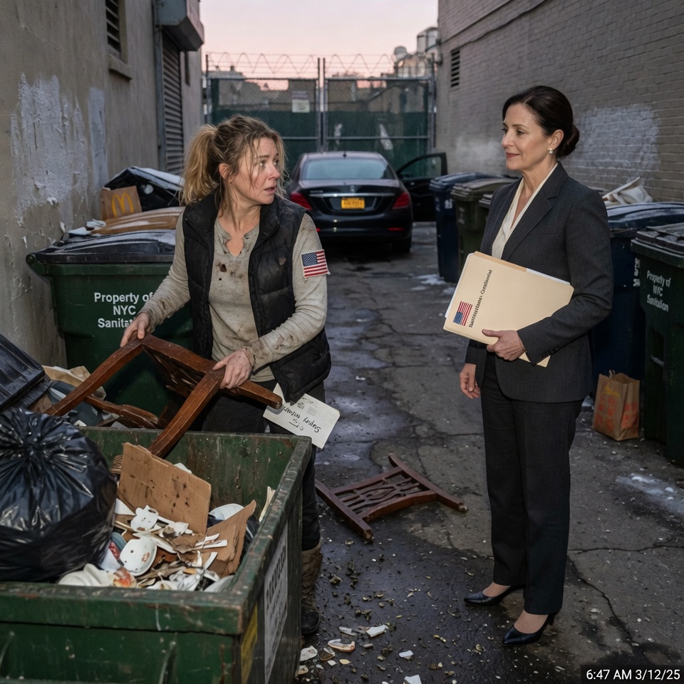 I WAS DIGGING THROUGH TRASH AT DAWN TO SURVIVE WHEN A WOMAN IN A CHARCOAL SUIT HANDED ME A FOLDER AND WHISPERED, “YOUR GREAT-UNCLE LEFT YOU EVERYTHING, BUT THERE’S ONE CONDITION.” WHAT SHE SAID NEXT MADE ME REALIZE I’D BEEN RESCUED INTO A DIFFERENT KIND OF BATTLE. WILL I SURVIVE THE AFTERMATH?