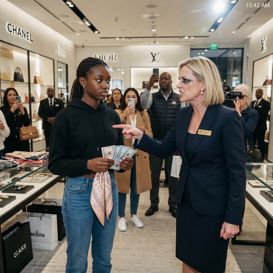The Silk Scarf That Shattered an Empire: How One Brilliant Sixteen-Year-Old Teenager Used Her Unwavering Knowledge of the Law and a Single Phone Call to Utterly Destroy a Racist Luxury Boutique Manager in Beverly Hills, Reclaiming Her Dignity and Forcing a Corporate Reckoning in Front of Millions Online.