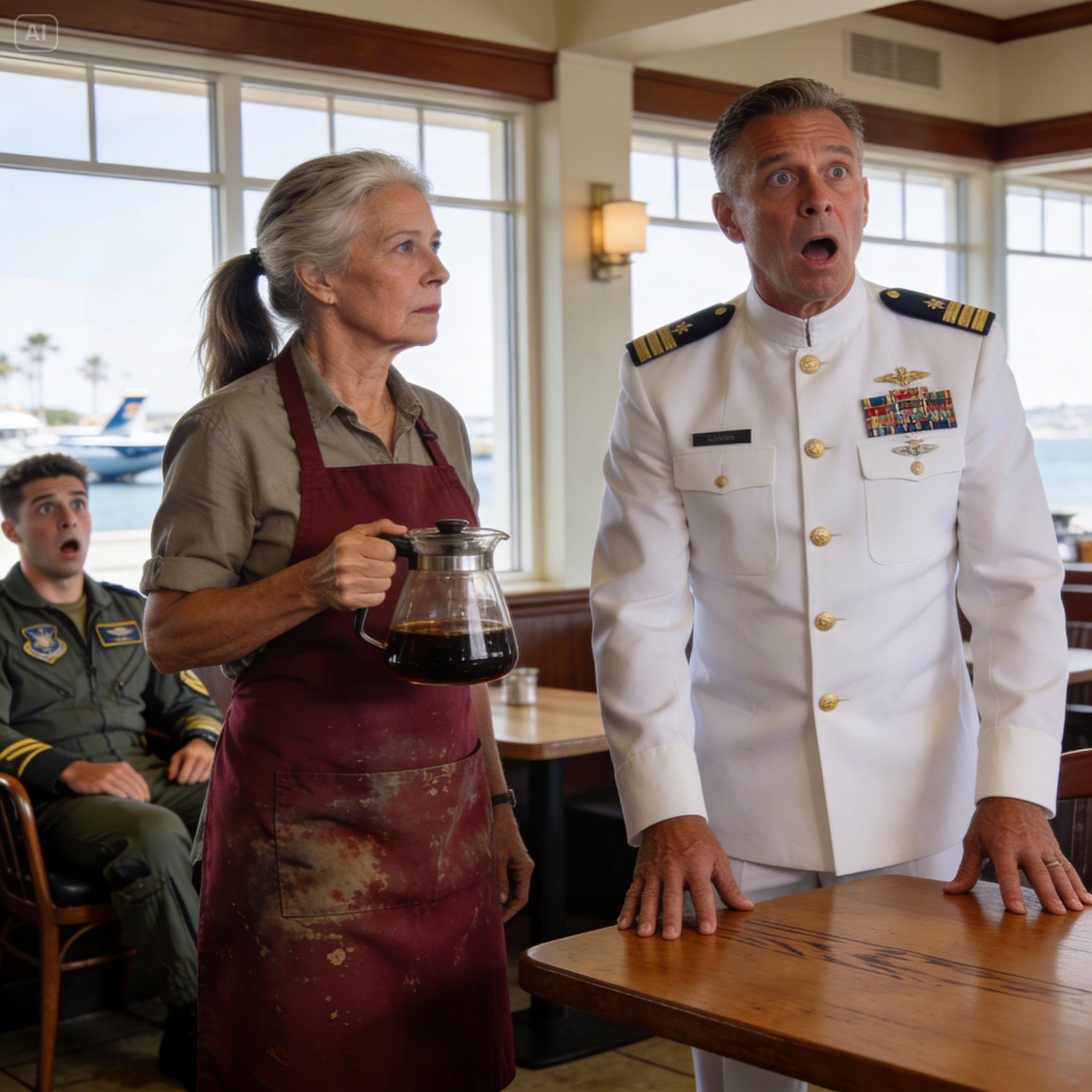 She Was Forced to Serve Coffee to Arrogant Navy Pilots to Pay Debt—Until a Four-Star Admiral Heard Her Hidden Call Sign and Burst Into Tears