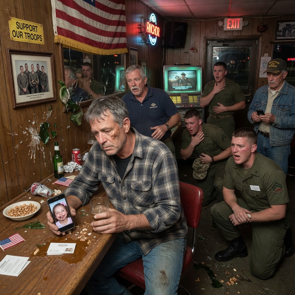 “A MARINE THOUGHT HE FOUND AN EASY TARGET IN A TEXAS BAR… UNTIL THE QUIET SINGLE DAD WHISPERED A CODE NAME THAT MADE HIS BLOOD RUN COLD. WHO IS SPECTER? YOU WON’T BELIEVE WHAT HAPPENS NEXT!”