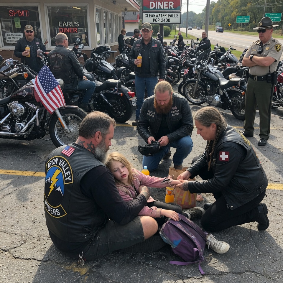 A LITTLE GIRL COLLAPSED AT A BIKER’S FEET WHISPERING “I’M SO TIRED” — WHAT 180 STRANGERS DID NEXT BROKE THE WHOLE TOWN. WOULD YOU HAVE LOOKED AWAY