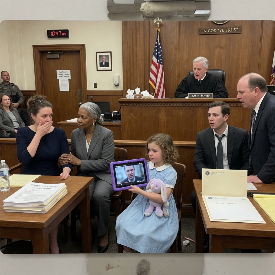 “MY 7-YEAR-OLD DAUGHTER STOOD UP IN COURT, CLUTCHING A PURPLE TABLET, AND SAID, ‘YOUR HONOR, MAY I SHOW YOU SOMETHING MOM DOESN’T KNOW ABOUT?’ THE SECOND THE VIDEO PLAYED, MY EX-HUSBAND’S FACE WENT GRAY—AND THE JUDGE REALIZED THE CHILD THEY THOUGHT WAS TOO YOUNG TO UNDERSTAND HAD BEEN QUIETLY GATHERING THE ONE PIECE OF EVIDENCE THAT COULD DESTROY HIS LIES. WHAT WAS ON THAT SCREEN?”