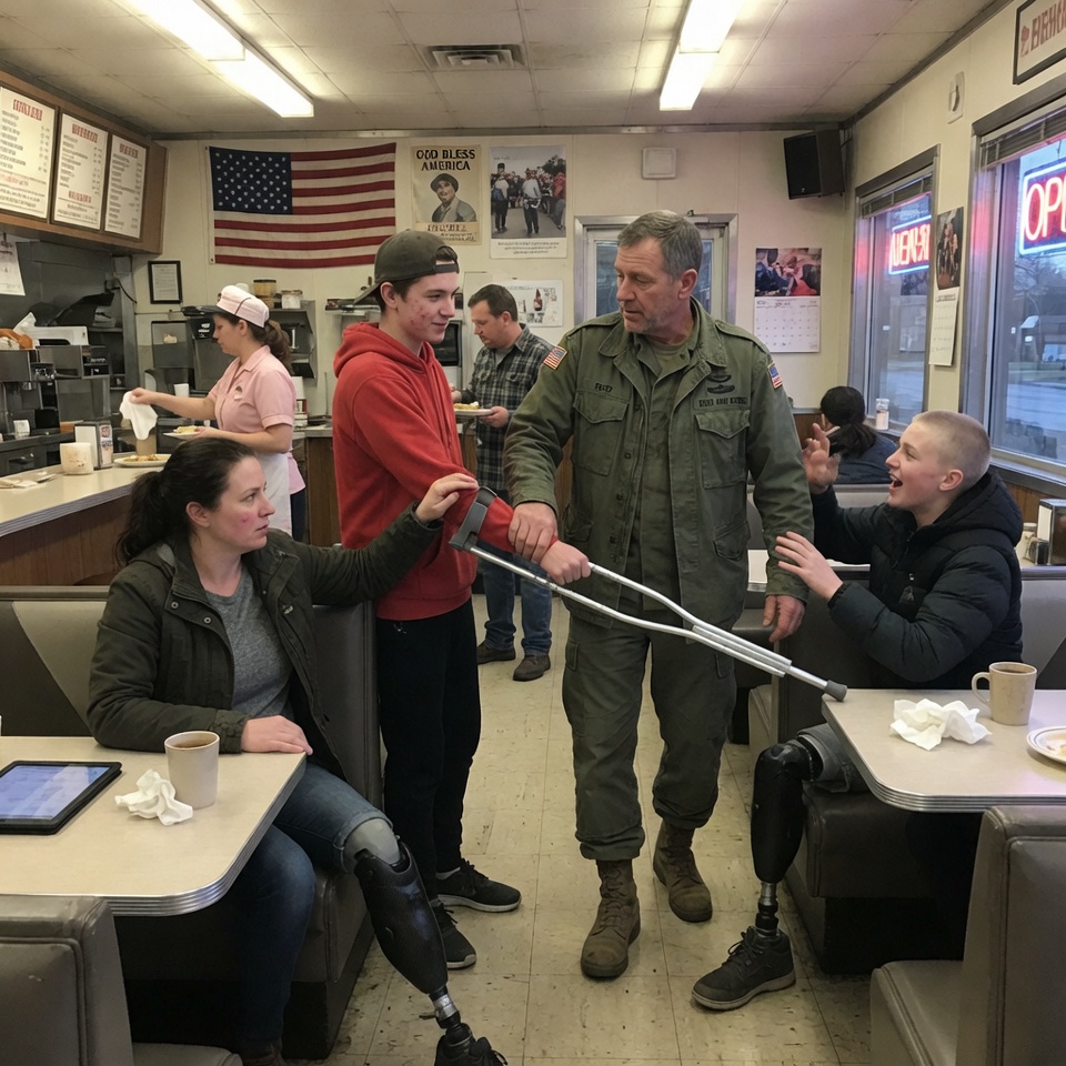 A NAVY SEAL WIDOWER, A BULLIED BILLIONAIRE, AND A SINGLE SLAP IN A SMALL-TOWN DINER—NO ONE MOVED UNTIL HE DID. WHAT SHE OFFERED HIM THREE DAYS LATER MADE HIM DROP HIS WRENCH. WAS THIS THE MIRACLE HE’D BEEN PRAYING FOR?