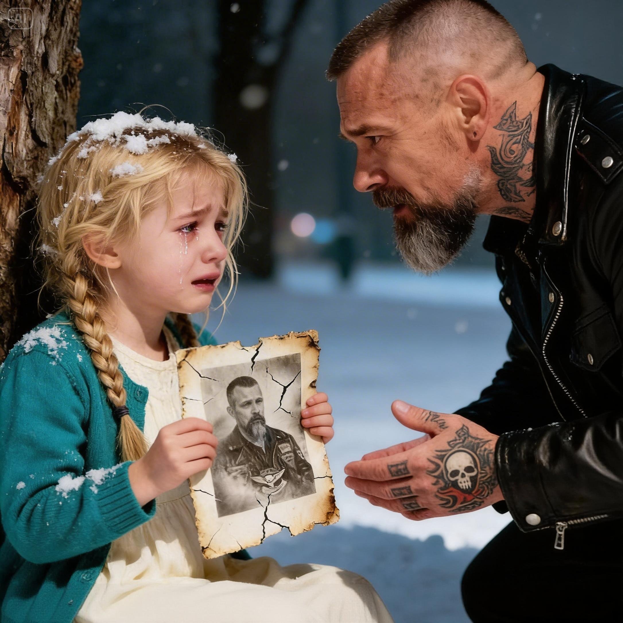 “Why Do You Have A Photo Of Me?” —  Asked The Hells Angel — Then Poor Girl, a Shivering Child in a Lethal Chicago Blizzard Revealed The Shocking Truth…
