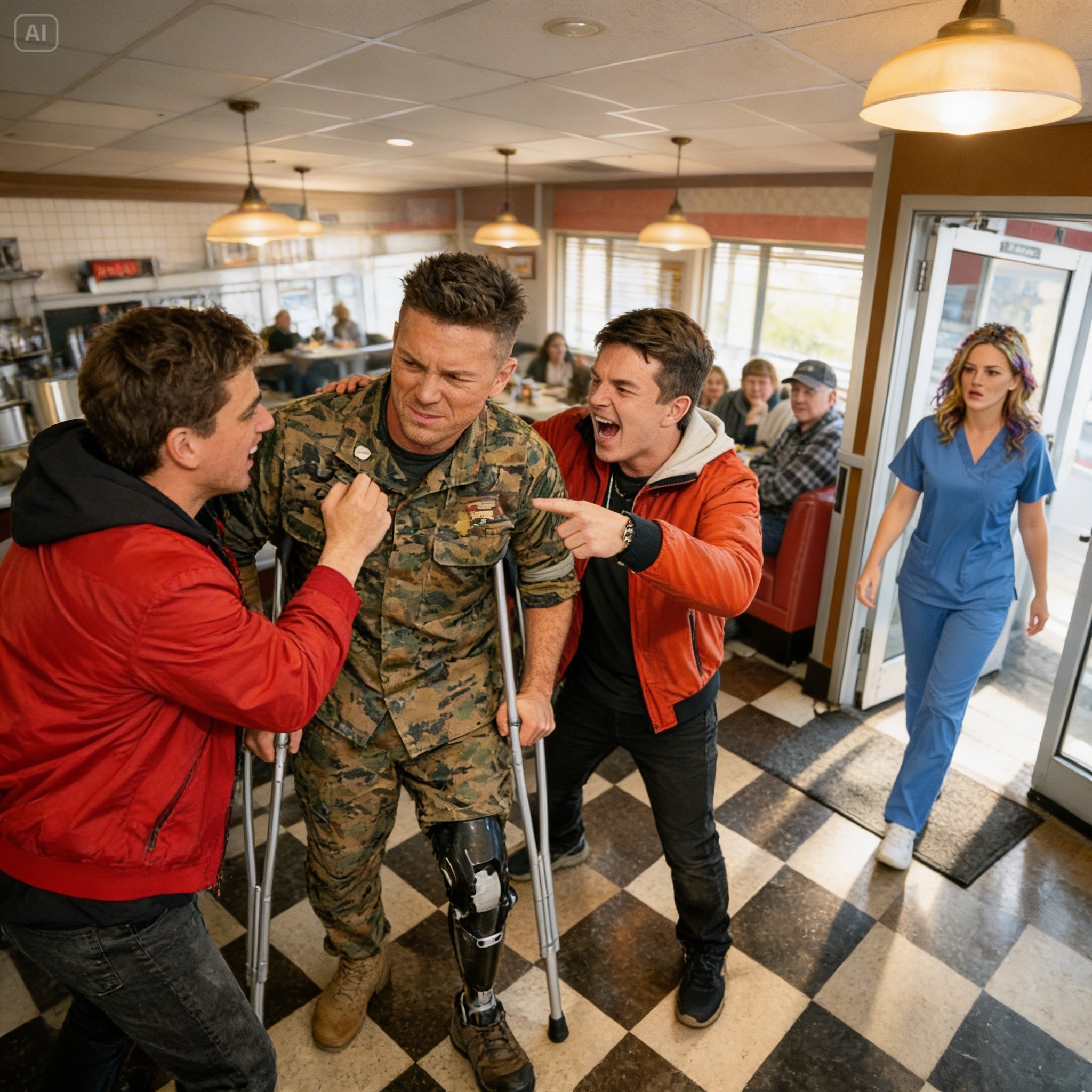 “Sit Down, Cripple!” They Mocked The Disabled Marine – Until I Defended Him, But The Law Handcuffed Me While The Bullies Walked Free—and Then…