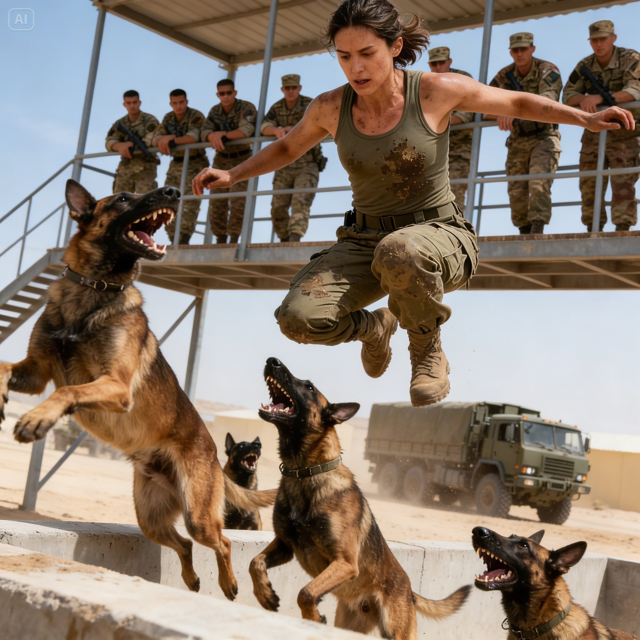 He Threw a Bleeding Lieutenant Into the K9 Yard—Then Every Dog Dropped to Its Knees Before Her!