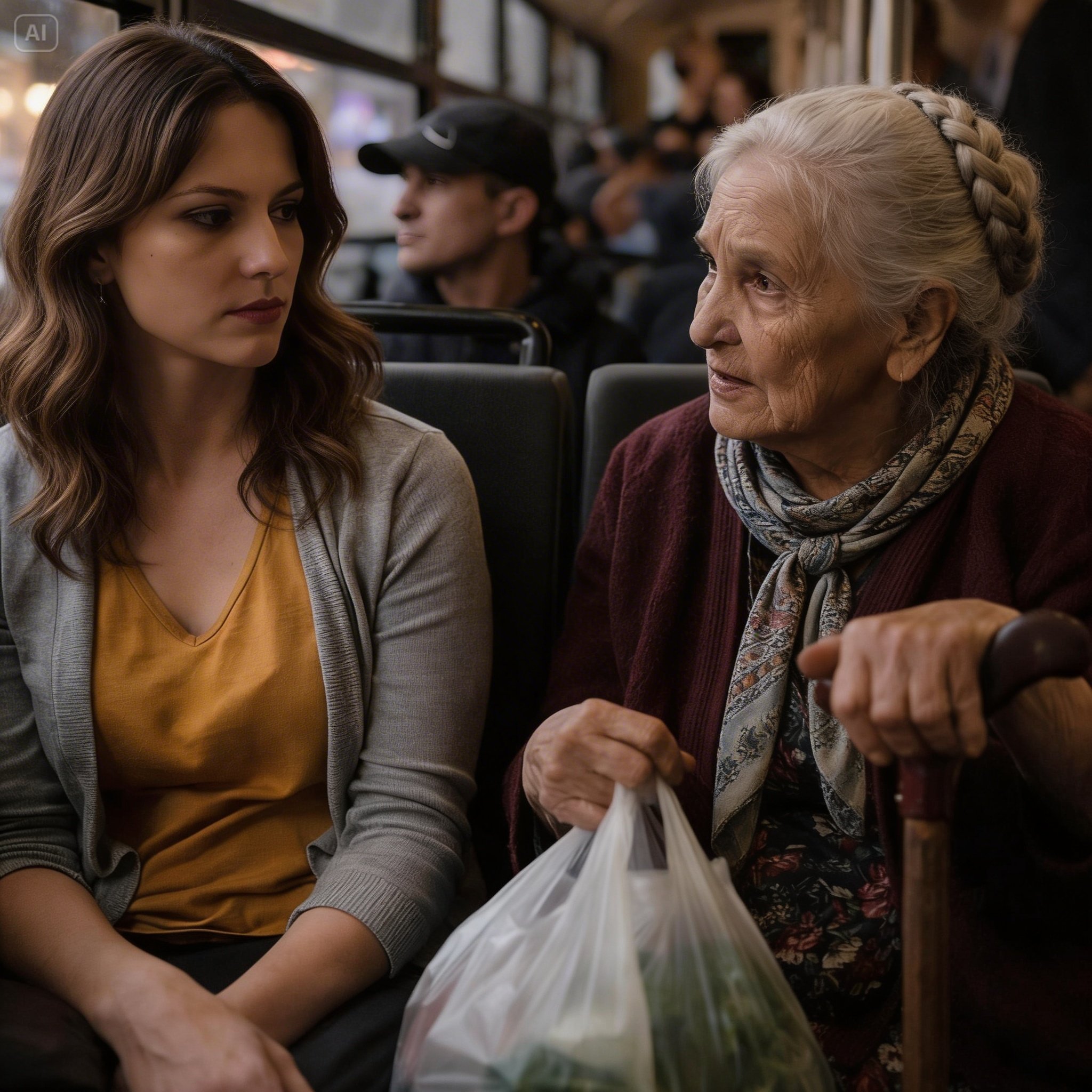 I Gave My Seat to an Old Woman on the Bus. She Whispered, “If Your Husband Buys You a Necklace, Put It in Water First.” That Night, I Learned His Gift Wasn’t Love… It Was a Death Sentence.