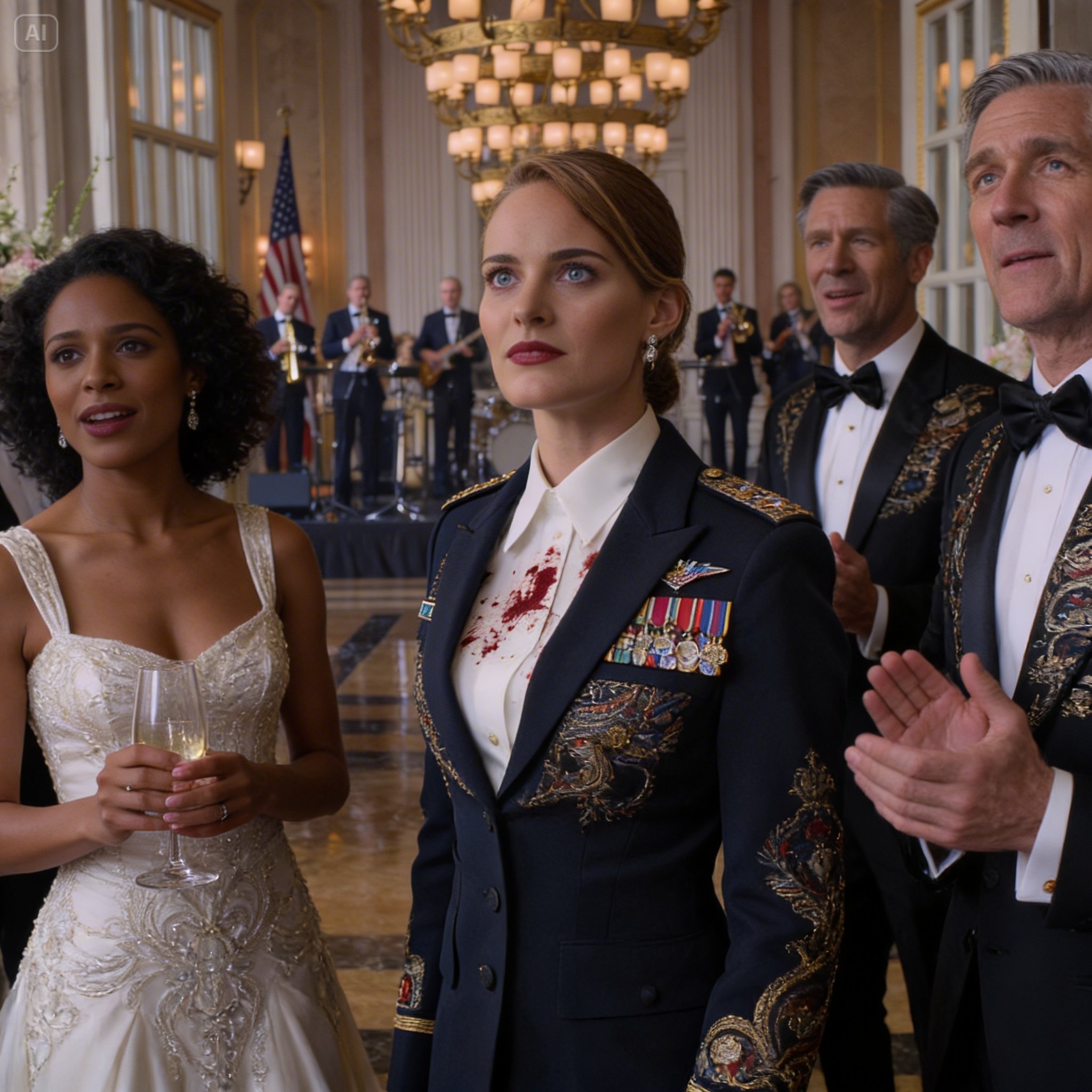 My Sister Threw Red Wine Across My Dress Uniform And Told Me I Didn’t Belong In That Ballroom, My Father Told Security To Take Me Out Before I Embarrassed His Future Son-in-law, And I Looked At The Stain Running Over My Ribbons, Checked The Countdown On My Watch, And Said, “You’re Right. I Don’t,” Because In Sixty Seconds The Room Was About To Learn Why I Had Really Come!