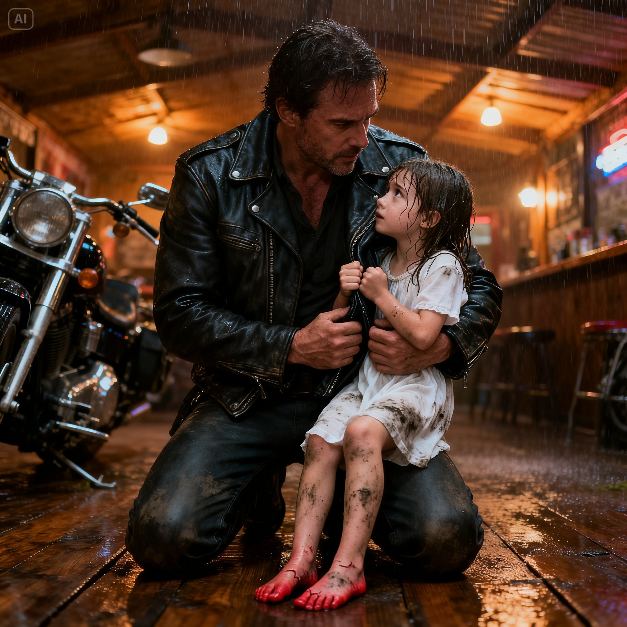 She Was Seven Years Old, Barefoot In The February Snow, And She Rode Her Dog Two Miles Through The Dark Colorado Mountains To Save Her Mama — But When The Biker Who Caught Her Heard Her Last Name, His Entire World Collapsed!