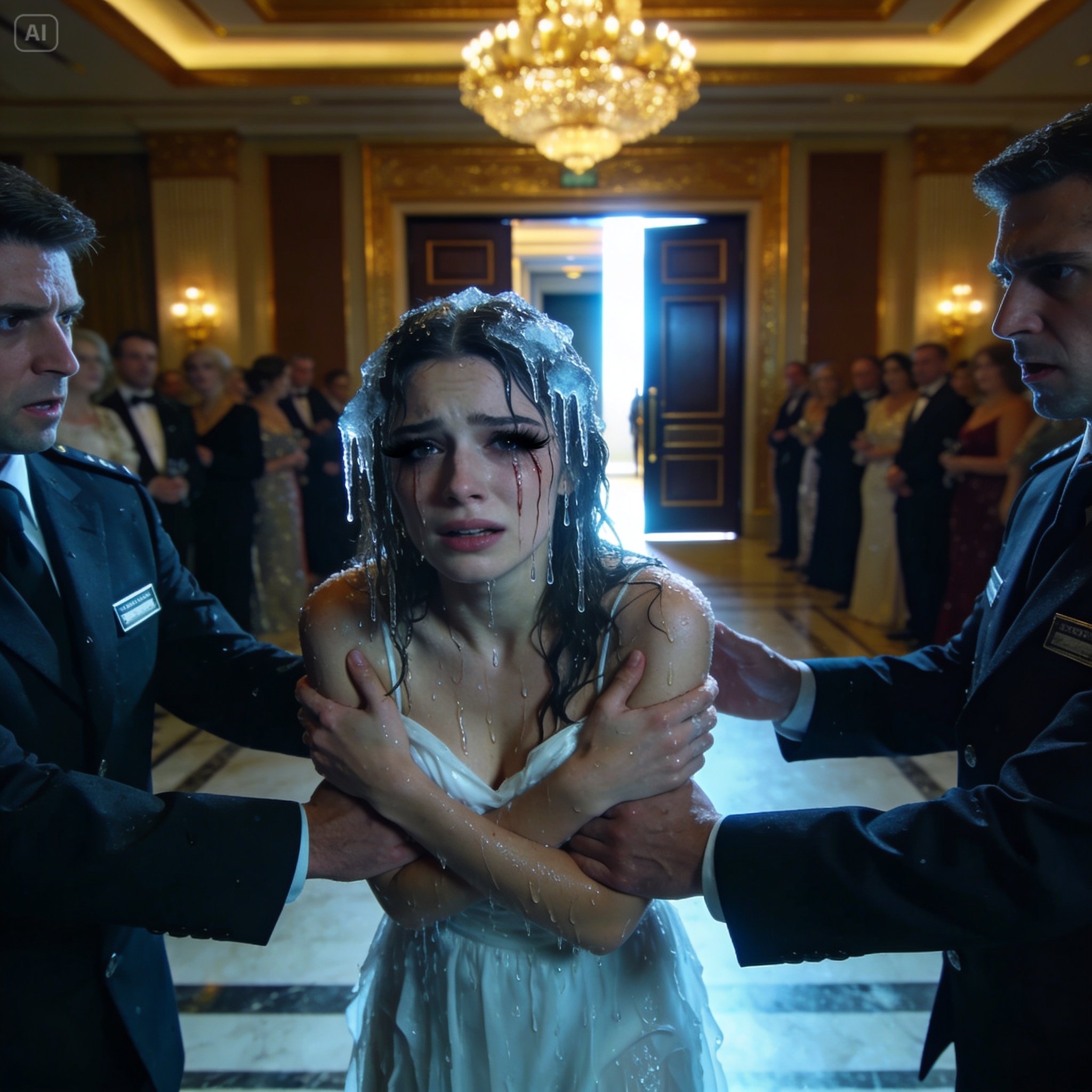 She Stood Soaking Wet In Her White Engagement Dress While 50 Guests Laughed — His Mother Called Her Trash And Threw Ice Water In Her Face — Then The Ballroom Doors Opened And The One Person They Should Have Been Afraid Of Walked In!
