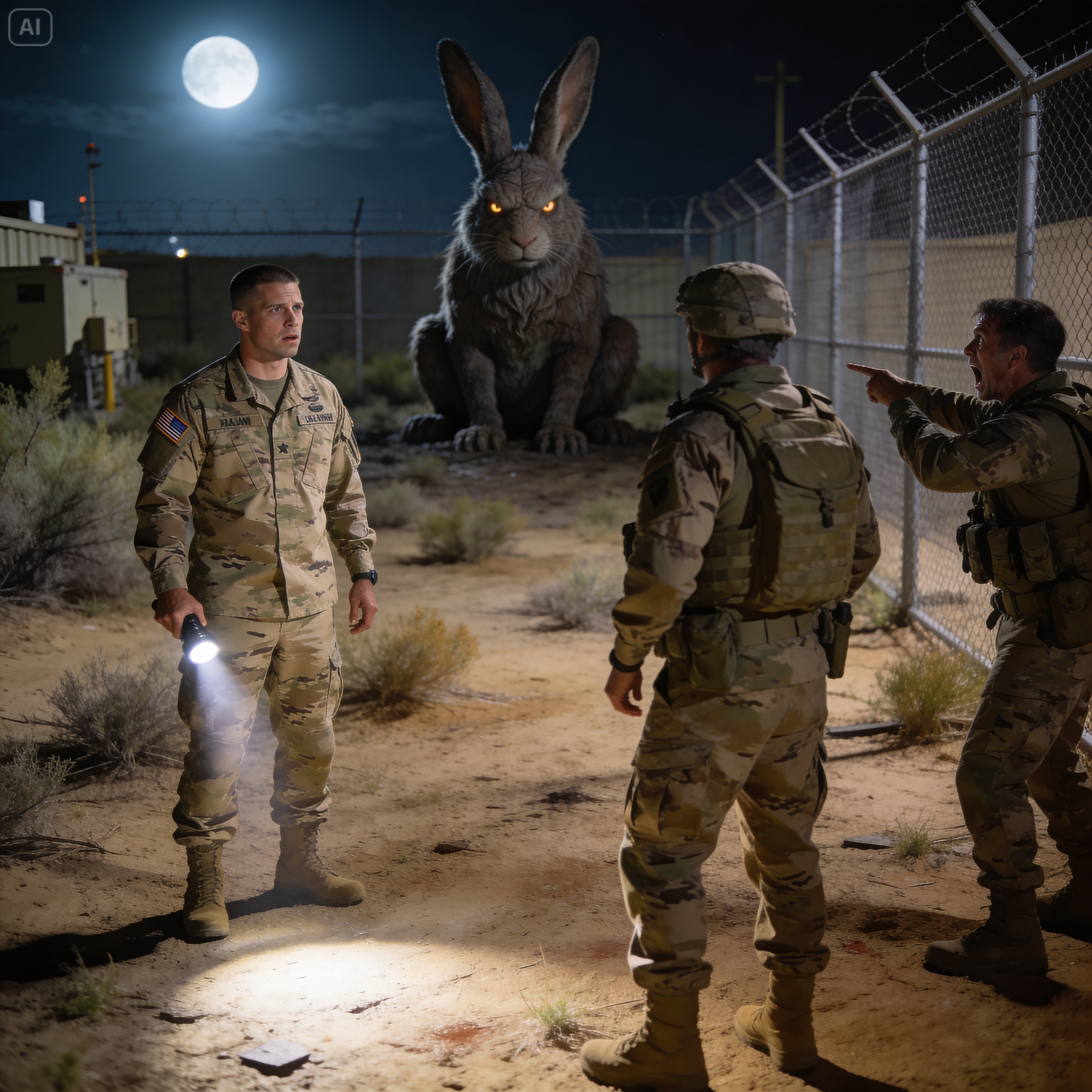 I Was On Night Fence Patrol When This Old Navajo Man Vanished And A Massive Rabbit Stared Back At Me – But What It Did Next Left Me Frozen In Terror!