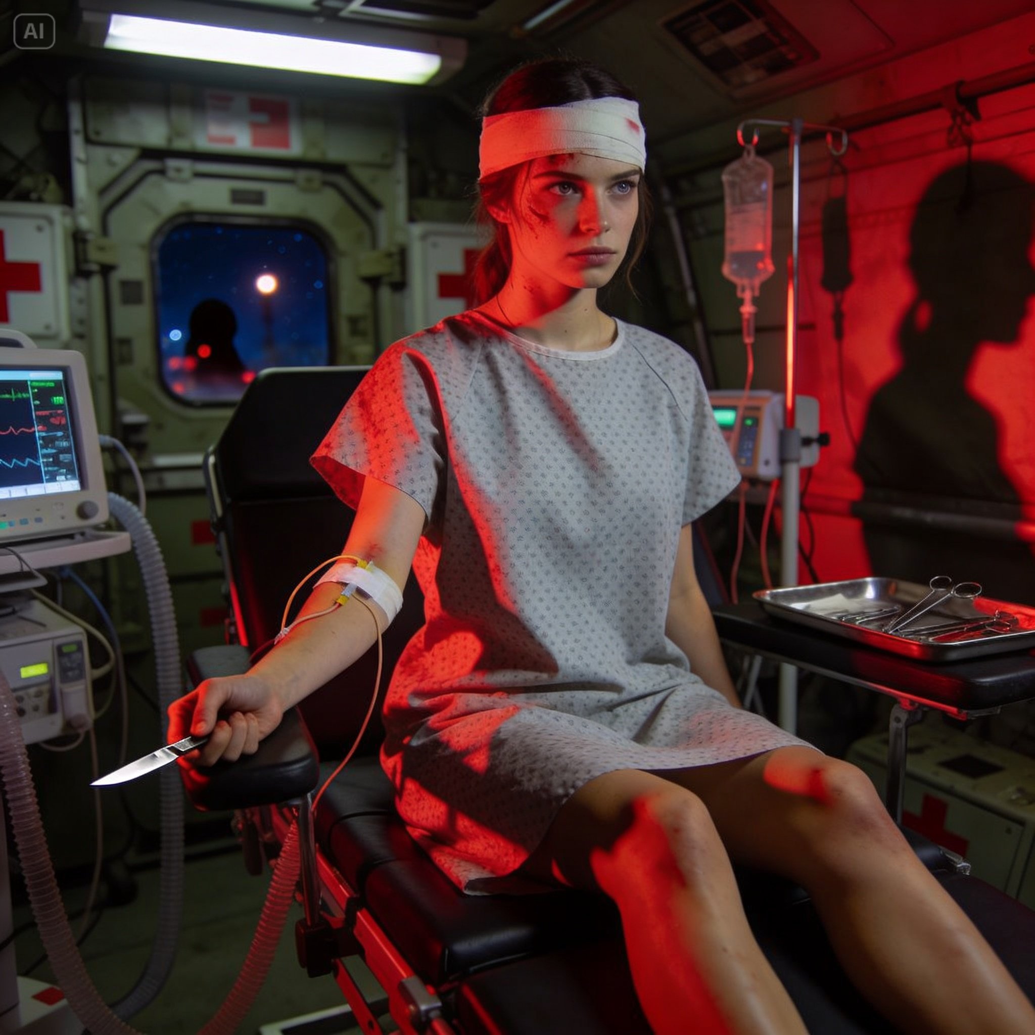 She Appeared In Their Vehicle After The Explosion. Unconscious. Bleeding. Helpless. But When The Lights Went Out At Midnight, She Sat Up, Grabbed A Scalpel, And Said Five Words That Made A Navy SEAL’s Blood Go Cold