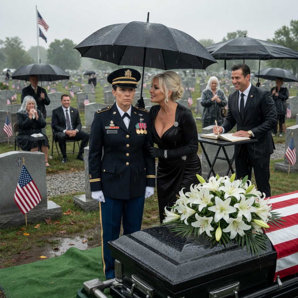 My sister stole my fiancé and mocked me in my Army uniform at Dad’s funeral—then my husband made her speechless!