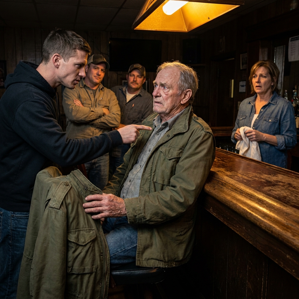 “You sure you’re in the right place, old-timer?” The young soldier grabbed my arm and started pulling me off my stool in front of the whole bar.