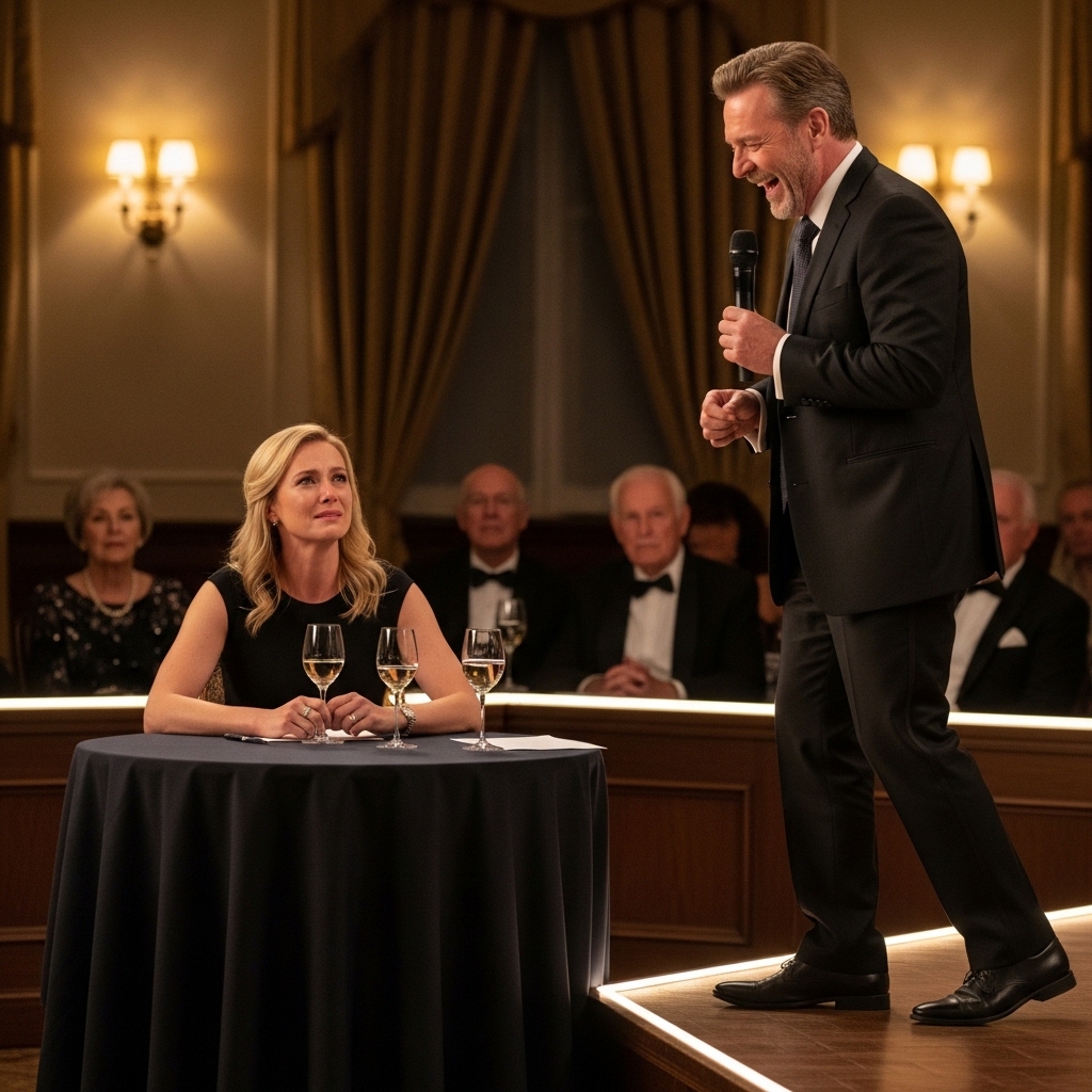 My father called me a worthless failure into a microphone while two hundred guests laughed. I stood up and raised my champagne glass without a single word.