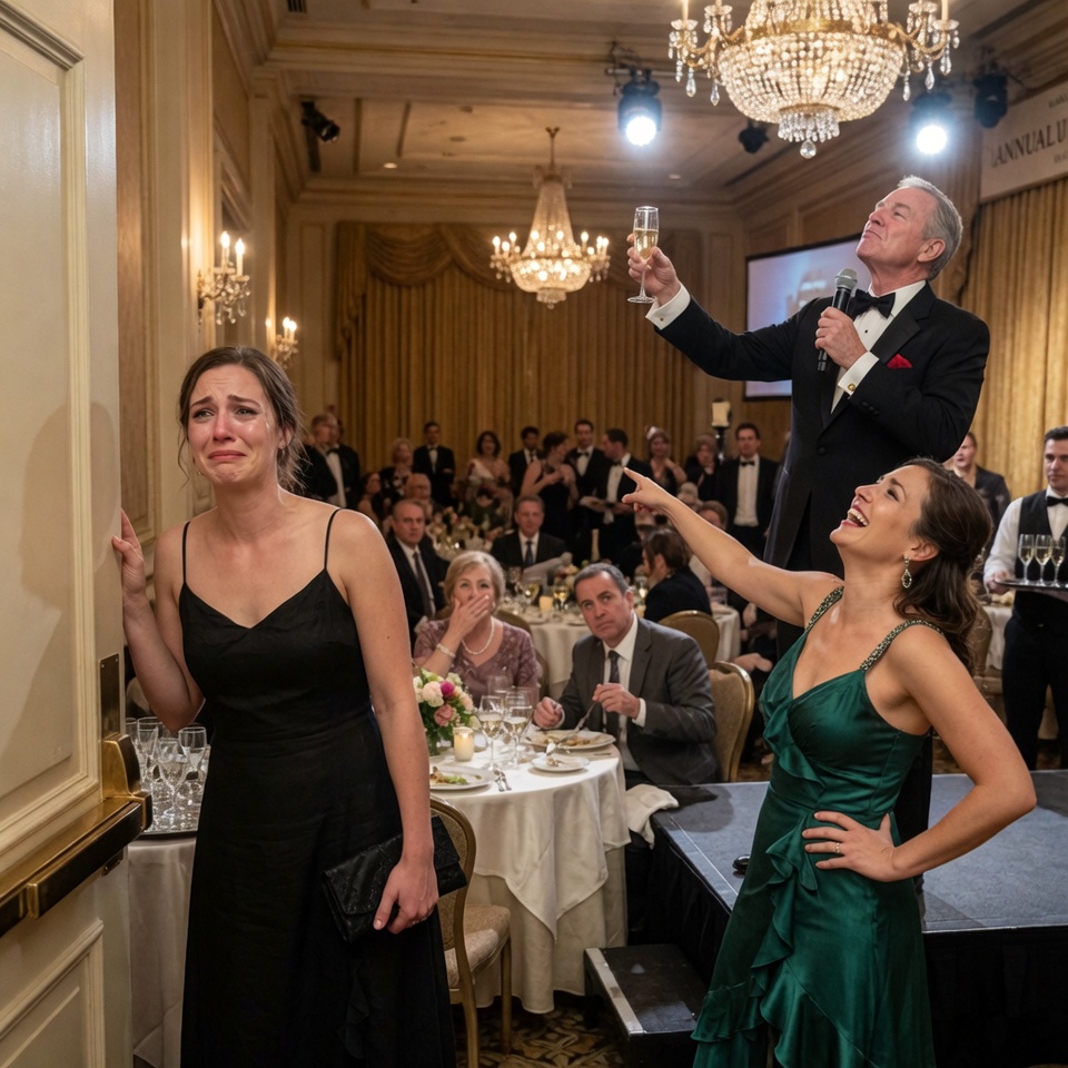 My father disinherited me on a live microphone while three hundred guests cheered for my sister. I walked up to the podium and set down a red wax-sealed envelope.
