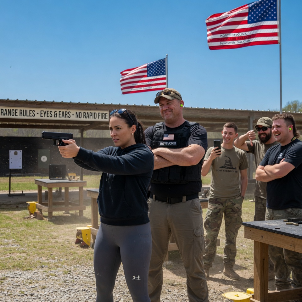 My brother laughed and said “It’s not for girls” at the range as he tried to teach me to shoot… but when I fired five rounds into a single hole his smug face said it all