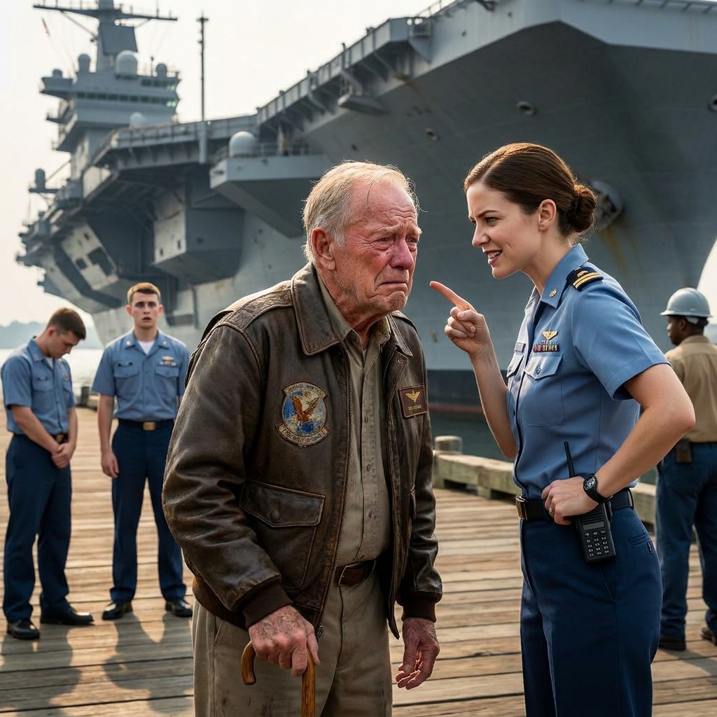 A lieutenant called me confused and ordered me off the pier. Then an admiral arrived, saw my sleeve, and stopped at the old faded patch.