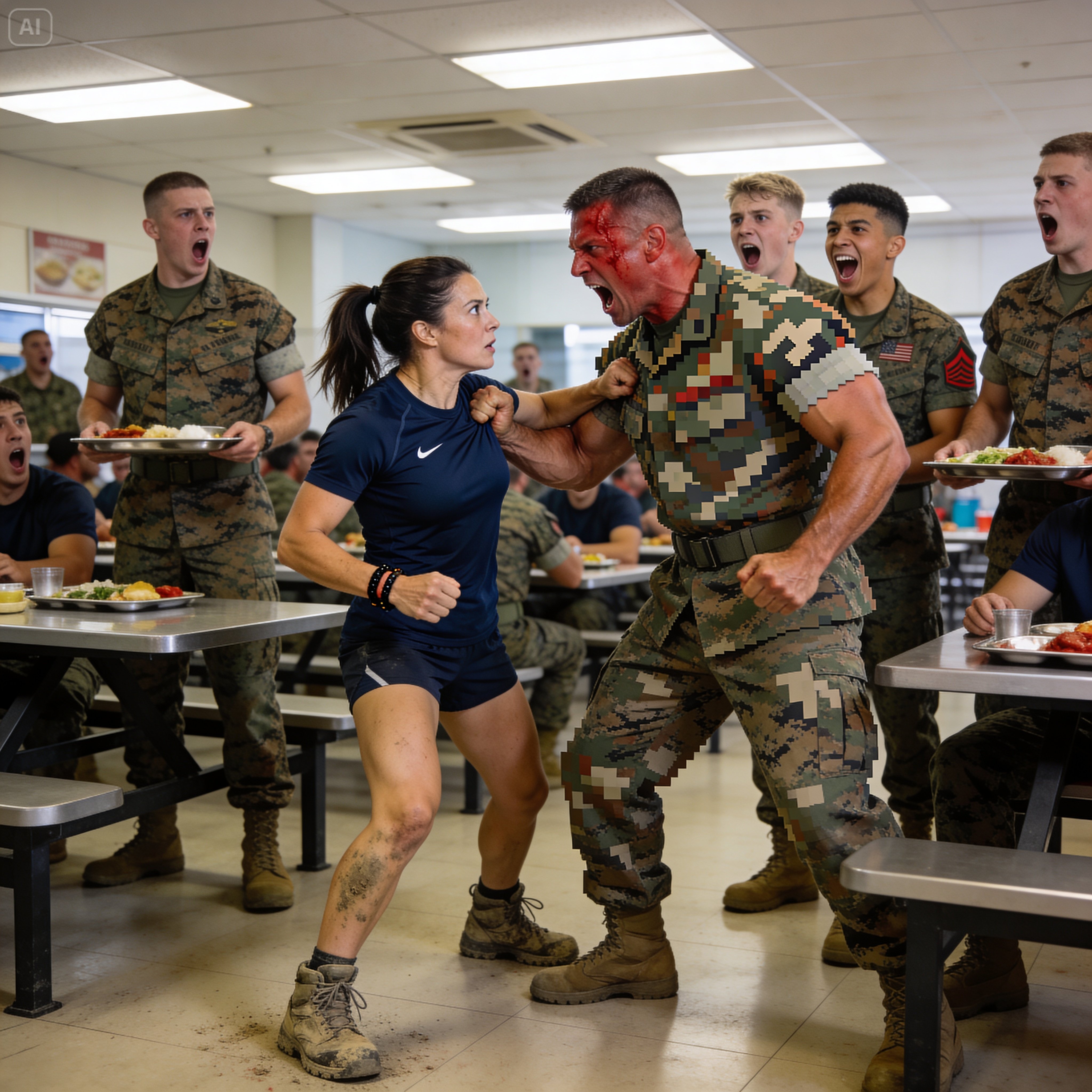 A MARINE SERGEANT SHOVED ME HARD IN THE BASE DINING HALL LINE AND TOLD ME I DIDN’T BELONG THERE AS A CIVILIAN… BUT I WAS THE NEW COMMANDING GENERAL OF THE ENTIRE BASE!