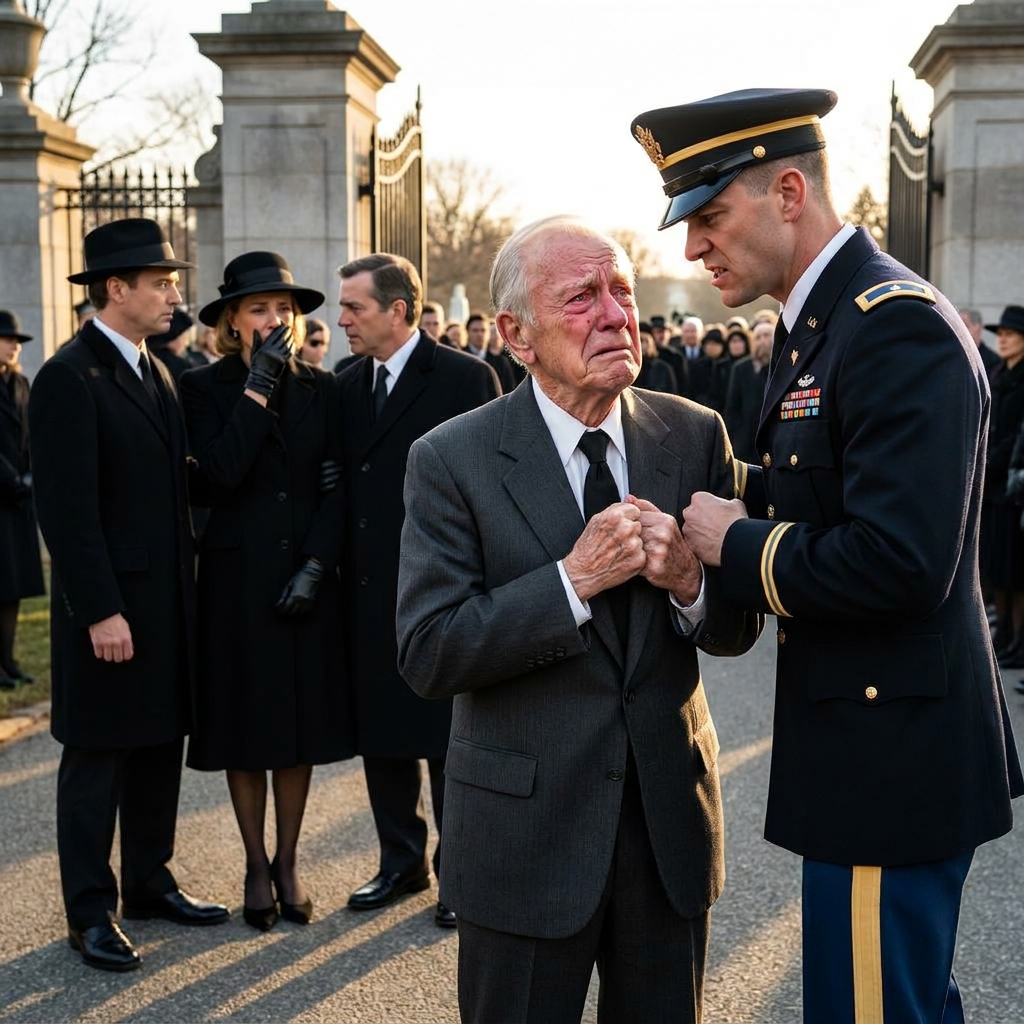 The lieutenant ordered me handcuffed at my commander’s funeral while the honor guards laughed. I said nothing. I just tapped the jagged piece of shrapnel pinned to my lapel.