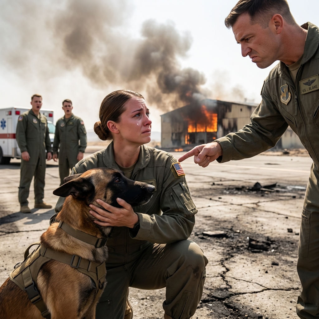 The base commander ordered me to let twenty-three trapped mechanics burn alive. I dropped my radio and sent seventeen military dogs into the inferno while he watched.