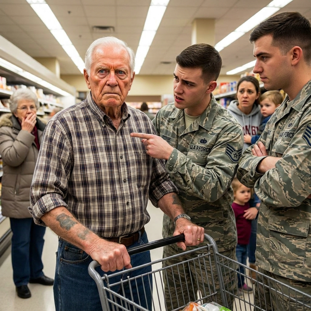 Two young airmen cornered an 81-year-old veteran in the base commissary and called him a fake. I said nothing while they blocked my cart and threatened to call security.