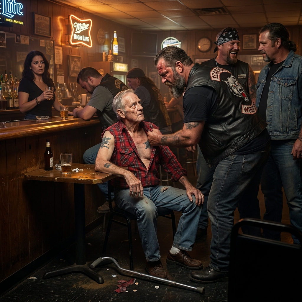 A biker gang tore my shirt open and called me a fake veteran. Then Maria dialed the number on the laminated card I had given her ten years ago.