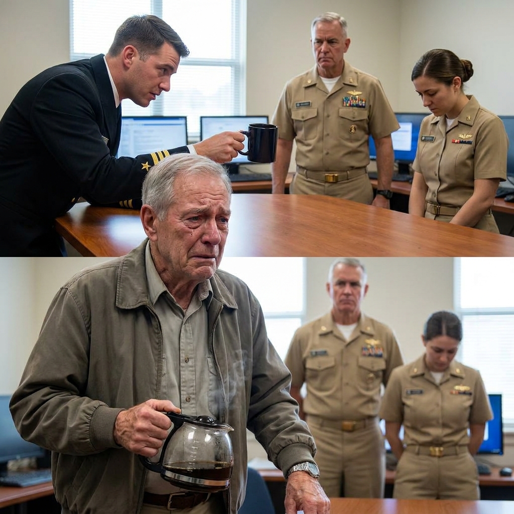 I poured coffee while a commander threatened my job in public. My past stayed quiet until the admiral said my old call sign out loud — “Ghost Owl.”