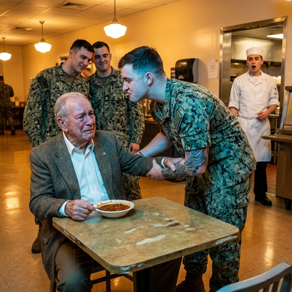 I was 87 years old eating chili in a base mess hall when a Navy SEAL grabbed my arm and told me I didn’t belong there.