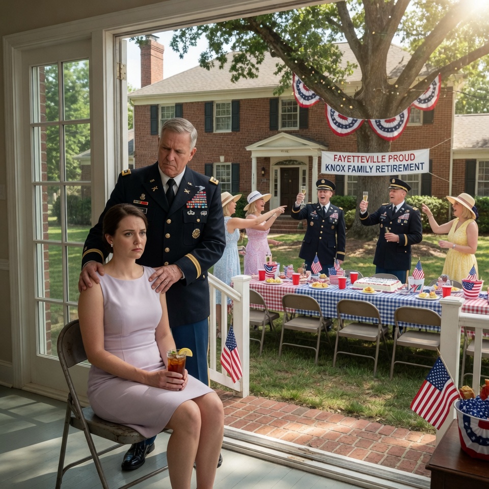 My dad the General banished me to the porch at my brother’s party calling me a disappointment — then his Sergeant saluted me “General Knox, Ma’am”!
