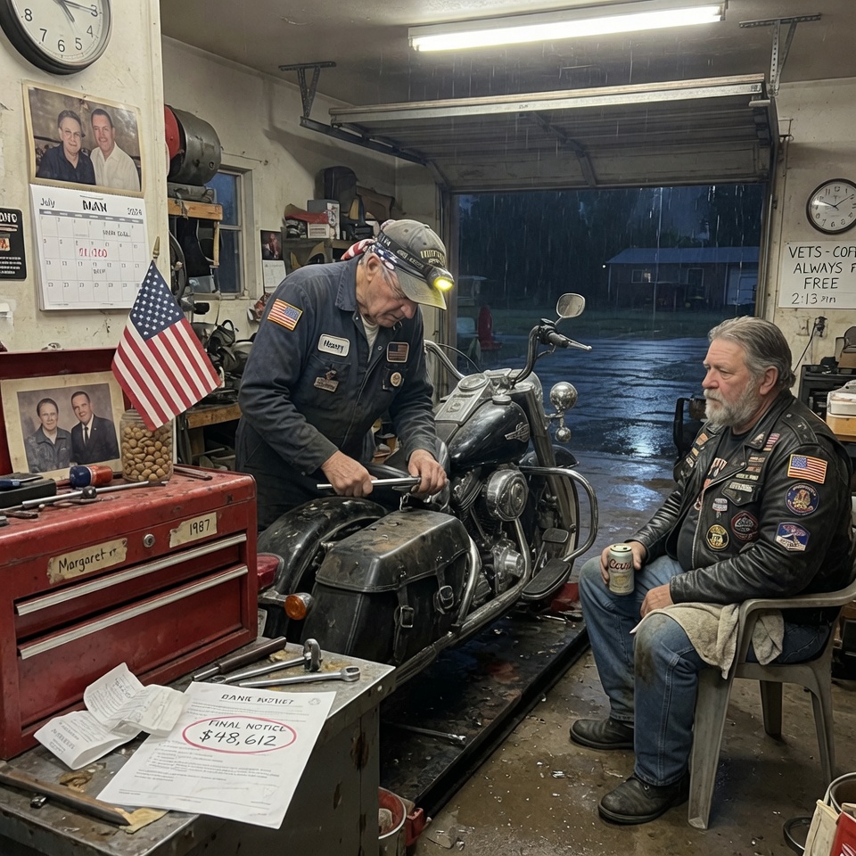 Old Mechanic Towed a Biker for Free at Midnight — At Dawn, 400 Harleys Surrounded His Shop