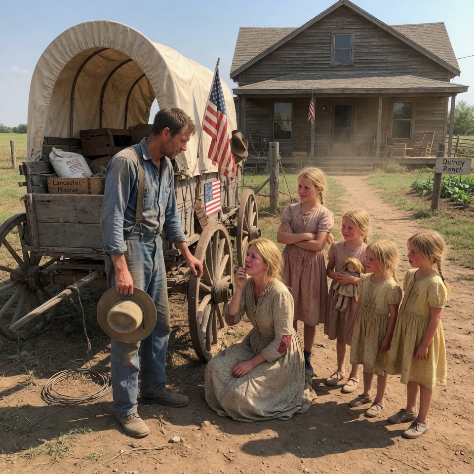 A DESPERATE WIDOW WITH FIVE DAUGHTERS CRASHED INTO MY RANCH – THEN I SAID SOMETHING THAT CHANGED EVERYTHING