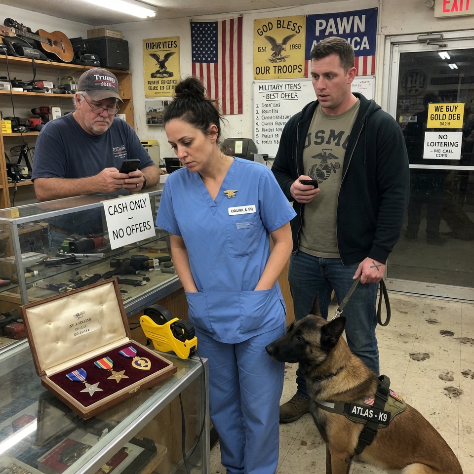 Poor Nurse Was Trading Her Medals for Rent Money — Then a Navy SEAL and His K9 Froze