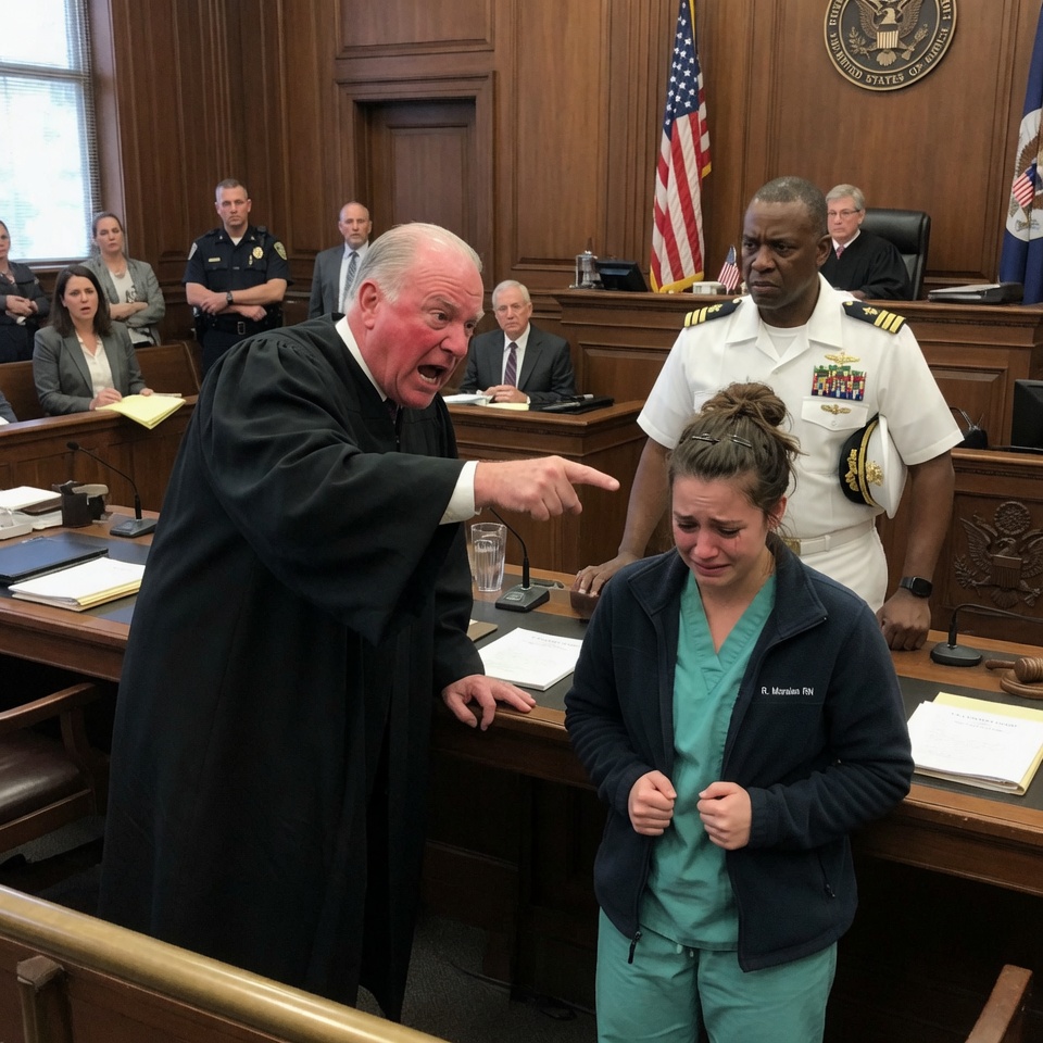 “Take That Off.” The Judge Humiliated the Nurse — Until a SEAL Admiral Stepped In