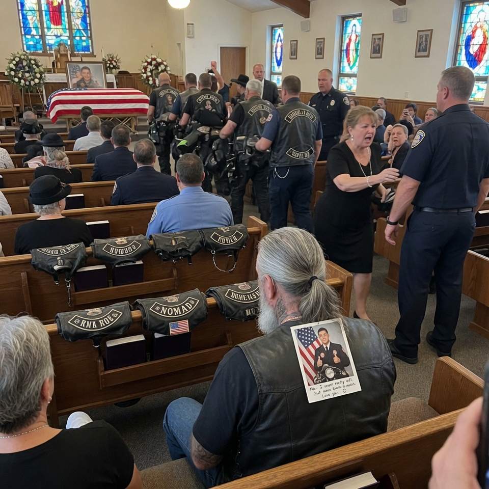 When 12 bikers stood up during my cousin’s funeral and started removing their vests, my aunt whispered, “Not in my son’s church.” I thought we were seconds away from a scene no one would forget.