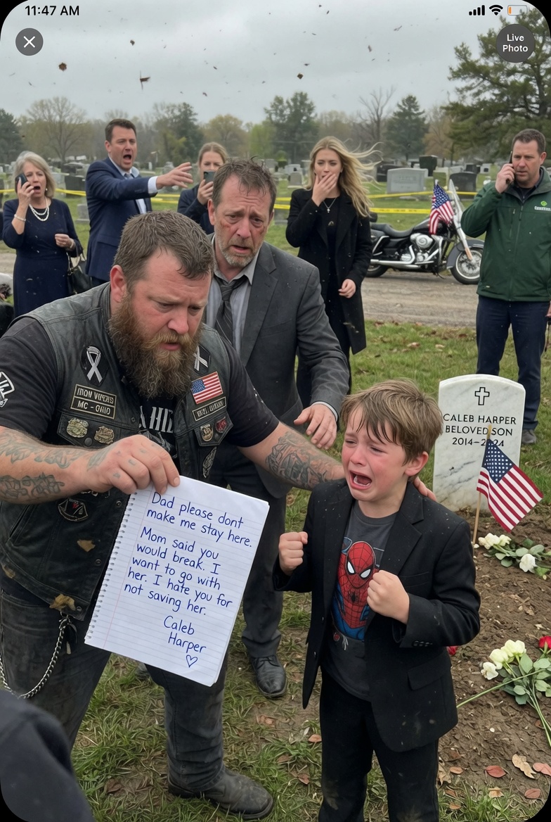 He ripped the letter from the boy’s hands at his mother’s grave and said, “You don’t get to do this.” The child screamed — and everyone watching thought they were witnessing cruelty.