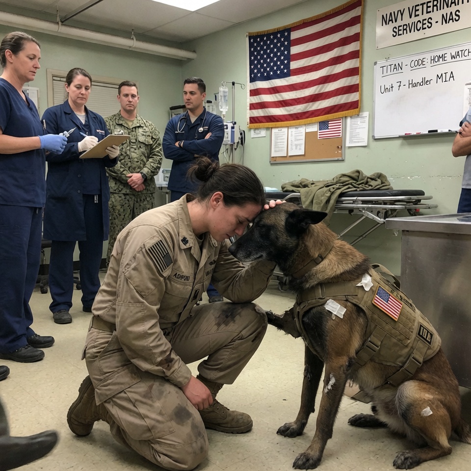 “IT’S ME,” THE INJURED SERVICE DOG WOULDN’T LET ANYONE NEAR HIM UNTIL A YOUNG SEAL WHISPERED HIS UNIT’S CODE