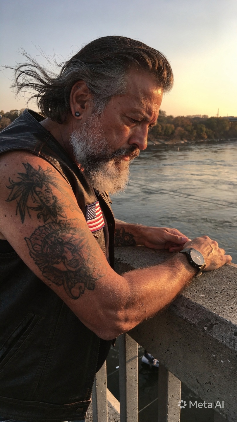 When traffic stopped on the Jefferson Street Bridge and a gray-bearded biker refused to step away from the railing while police shouted at him, everyone thought they were about to witness a suicide — or a standoff.