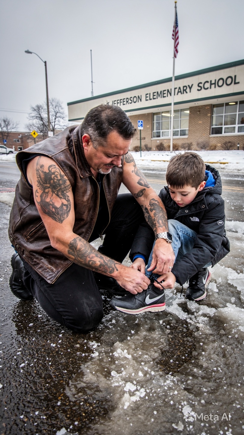 The morning they almost called the police on me was the same morning I knelt down to tie a little boy’s shoelaces outside Jefferson Elementary — and for a few long seconds, every parent in that drop-off lane thought I was the threat.