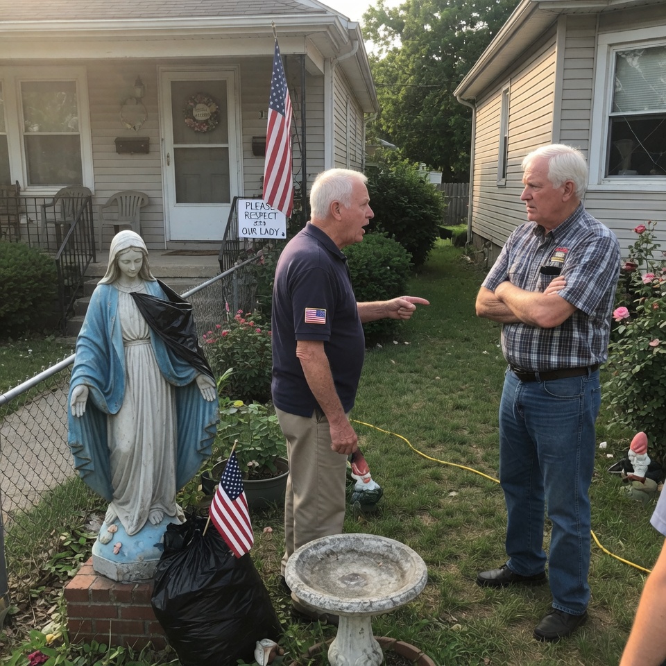Neighbor Covered the Virgin Mary with a Trash Bag… What the Neighbors Did SHOCKED Everyone