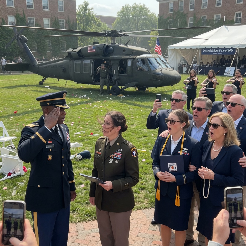 MY DAUGHTER IS THE FAILURE,” MY FATHER TOLD THE CROWD AT HARVARD. THEN THE SKY CRACKED OPEN. A BLACK HAWK LANDED ON THE CEREMONY.