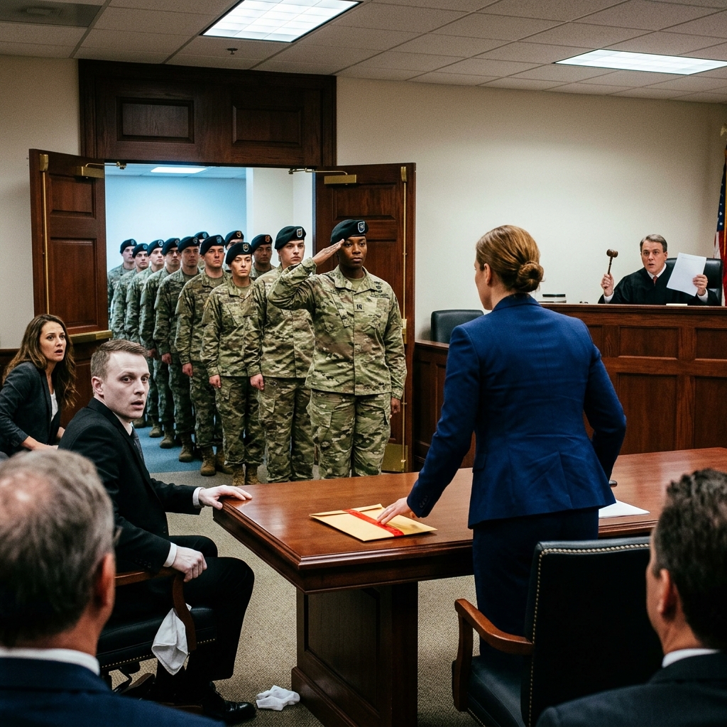 My brother told a courtroom I was insane while his wife dabbed dry eyes. When I slid the manila envelope across the table, twelve Green Berets walked in and saluted me as Major.