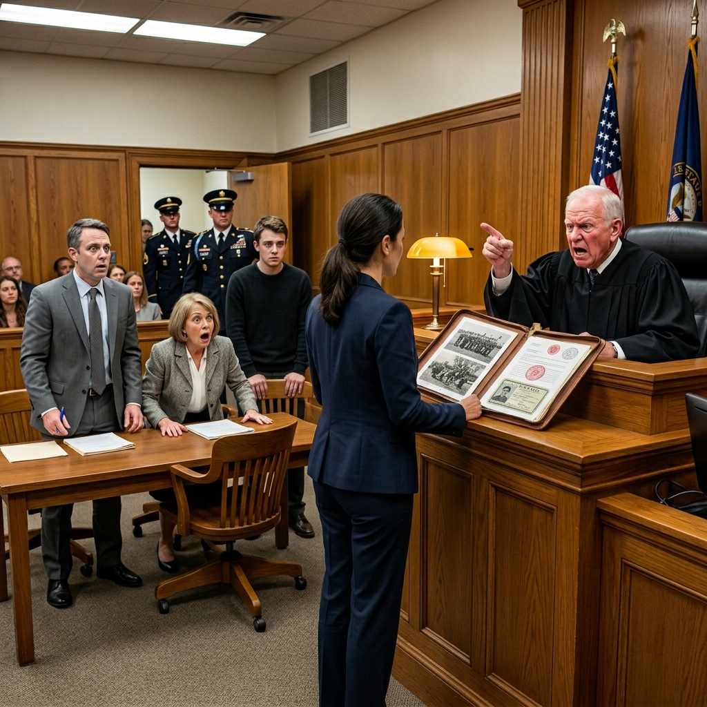 My brother called me a fake veteran in open court while my mother looked away and said nothing. I walked to the judge’s bench and placed a tan folder down without a word. He read one page. Then another. Then he said close the doors.