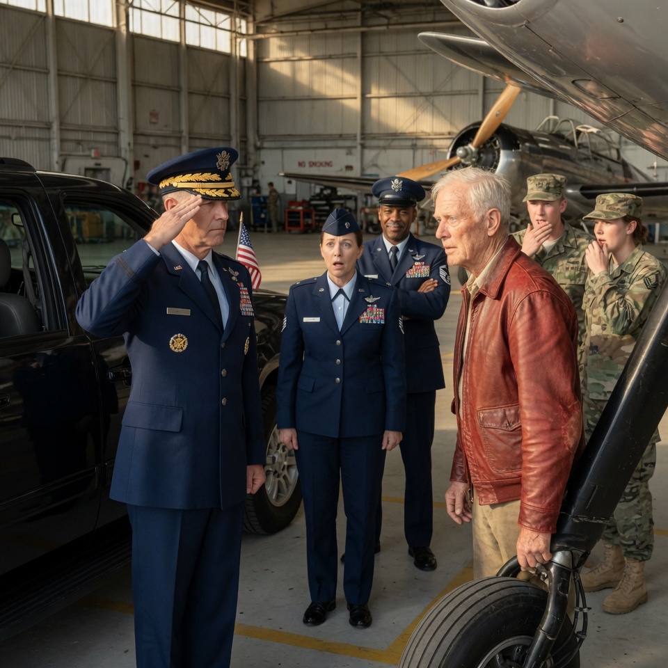 The lieutenant laughed at my old red jacket as I stood by the grounded B-2. I pointed to a faded patch on my chest — and he stopped laughing.