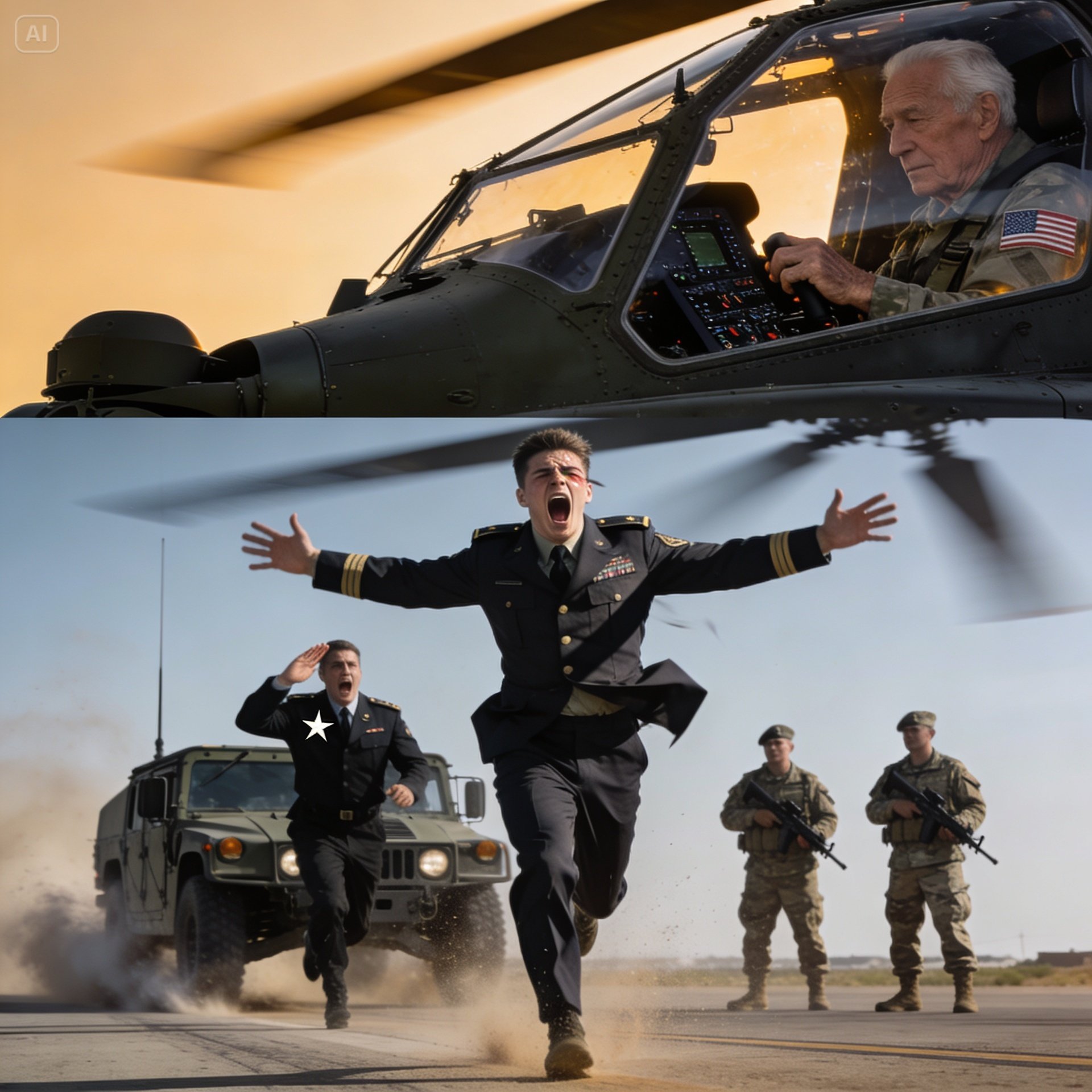 A captain dared me to start an Apache helicopter as a joke — I was 72 years old. Then a full-bird colonel ran onto the tarmac, shoved him aside, and saluted me first.