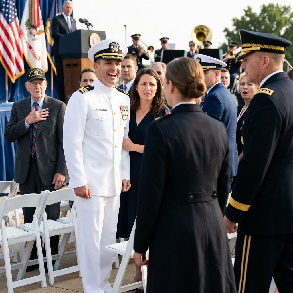 My family shut me out of my brother’s medal ceremony while I stood at the gate in my civilian coat and they walked past without looking back.