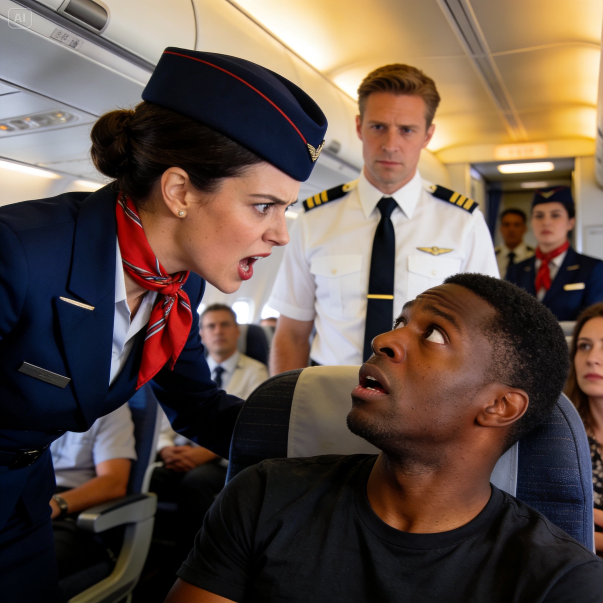 The flight attendant’s plastic smile faded, replaced by a look I had spent my entire life trying to escape.