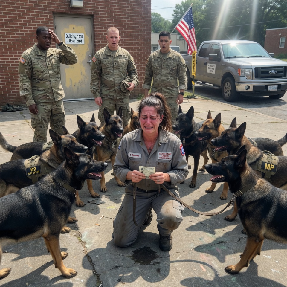 The Janitor They Tried to Kick Off the Base: Why 100 Elite Military Dogs Formed a Living Shield Around Her and Refused to Move