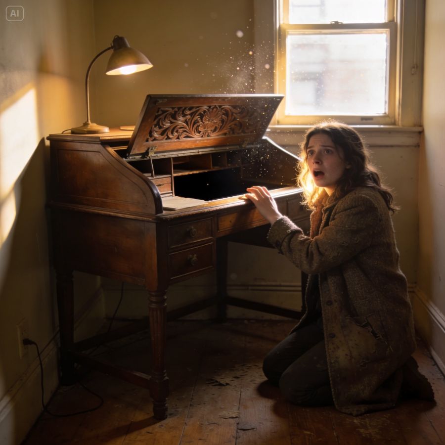 They Mocked My Tiny Inheritance, A Battered Old Desk, But I Found The Secret Spring.